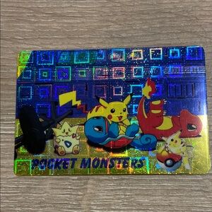 1998 Pocket Monsters Pokemon Bandai Vending Sticker Card Pikachu & Squirtle etc